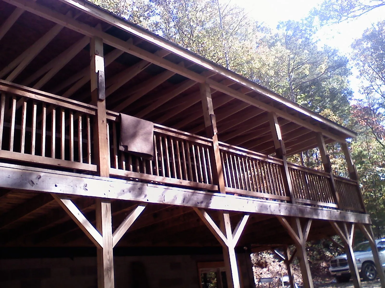 Timber framing under a new elevated porch and deck — Roof Leak Repair in Clark Mills by Roofing Brothers